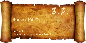 Becze Pál névjegykártya